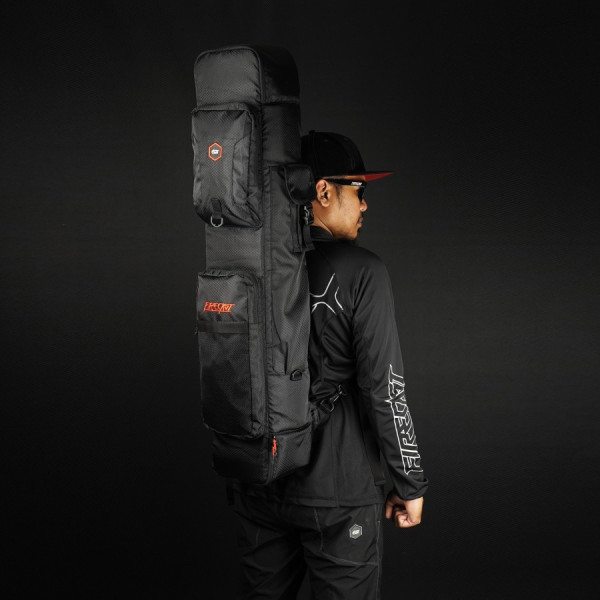 Tas pancing | Tas joran pancing besar | rod bag panjang 100 cm - BLACK GREY, 80X-80cm