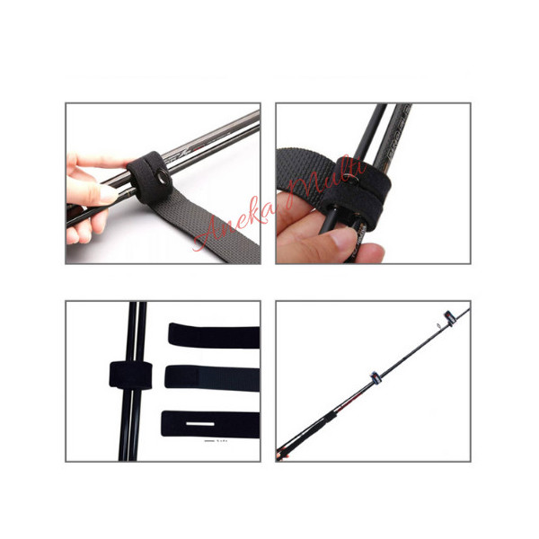 Strap Velcro velco Pengikat Joran Pancing fishing rod Neoprene - Biru