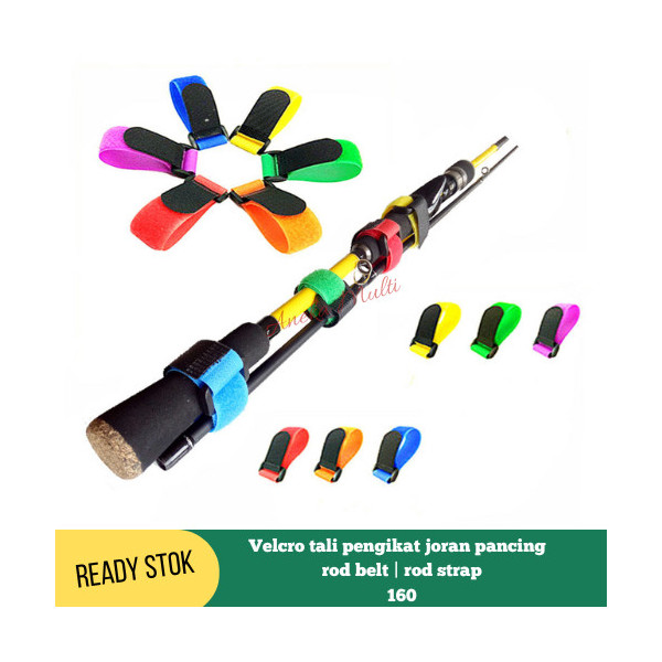 tali pengikat joran pancing rod belt rod strap kabel velcro 160 - Hitam