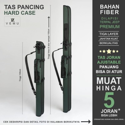 TAS PANCING HARDCASE / TAS JORAN HARD CASE / ROD CASE AJUSTABLE - 80 CM, Hijau
