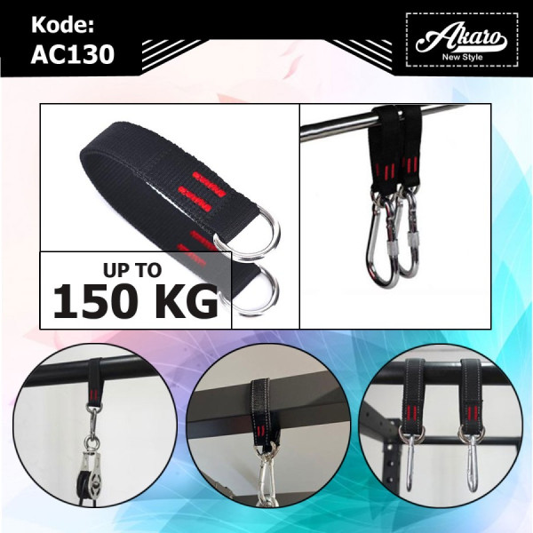 Tali Gym Gantung AC130 | Ekstensi Tali Fitness Ring D Hanging Camping
