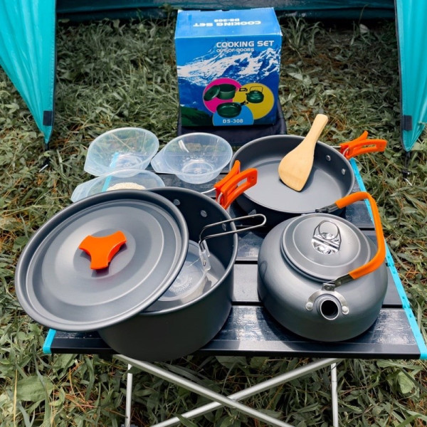 Cooking Set DS-308/Paket kemping/Nesting ds-308/Set masak camping teko