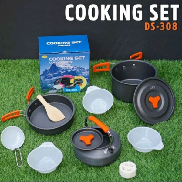 Cooking Set DS-308/Paket kemping/Nesting ds-308/Set masak camping teko