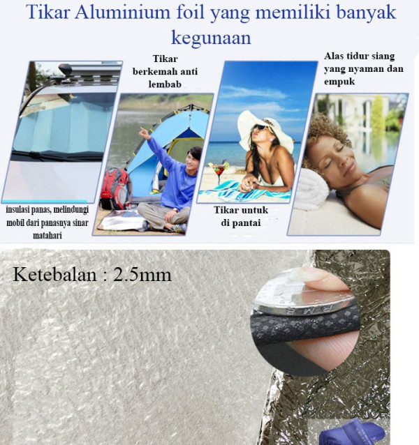 Matras Foil Camping Double Side Matras Aluminium Alas Tenda - 150x200 cm