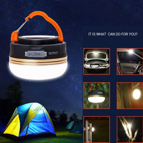 Lampu tenda charge camping lantern LED USB rechargeable hiking lamp
