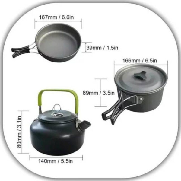 Cooking Set DS 308 Alat Masak Camping Nesting Teko Praktis Outdoor