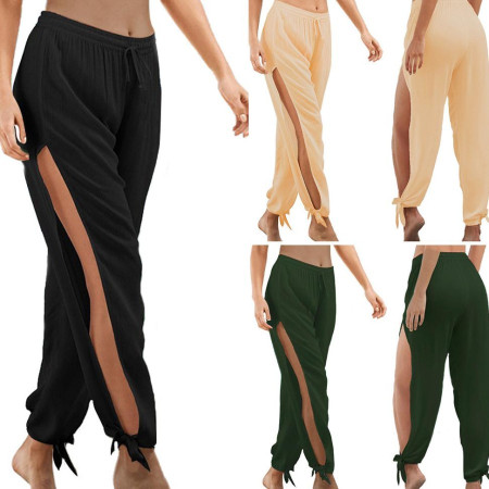 TG001 High Slit Hippie Harem Pants Sport Leggings Women Gym Clothing