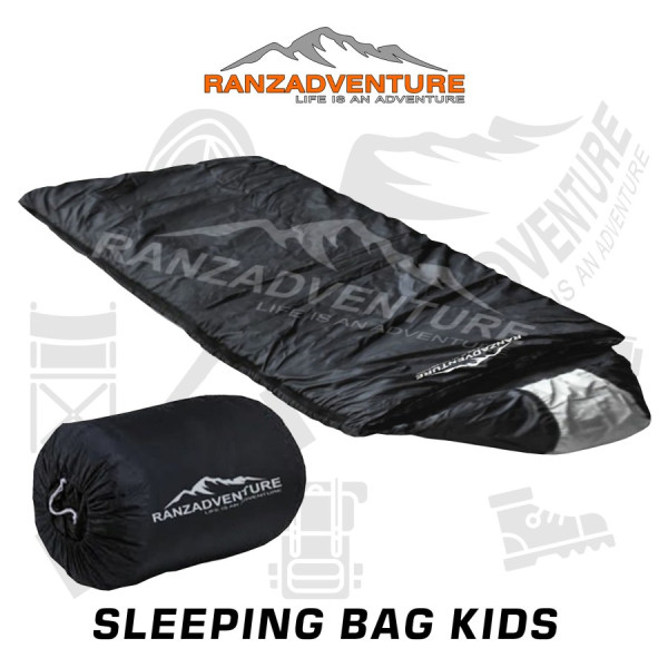 sleeping bag anak untuk camping - Hitam, up to 150cm
