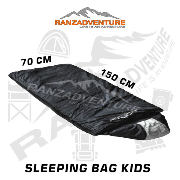 sleeping bag anak untuk camping - Hitam, up to 150cm