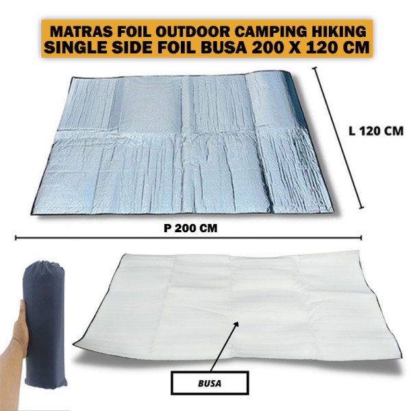 MATRAS FOIL CAMPING ALUMUNIUM MATRAS ALAS TIDUR HANGAT DI TENDA