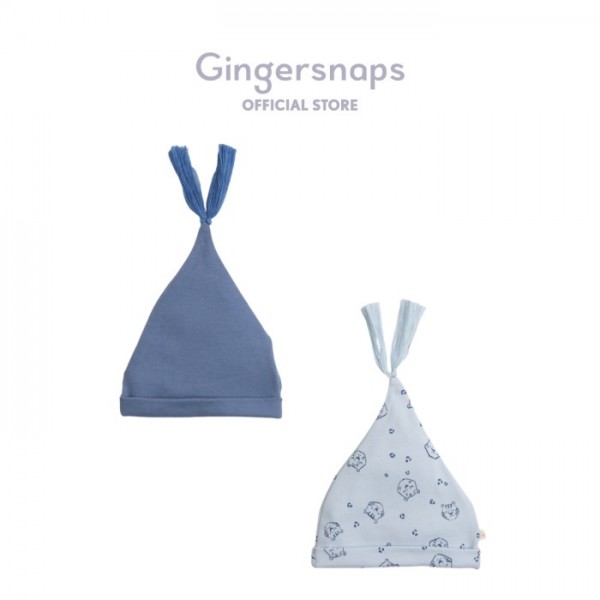 Gingersnaps Happy Jungle Ess Bonnet Blue - Topi Bayi Laki-laki (Multi) - 6 TO 9M