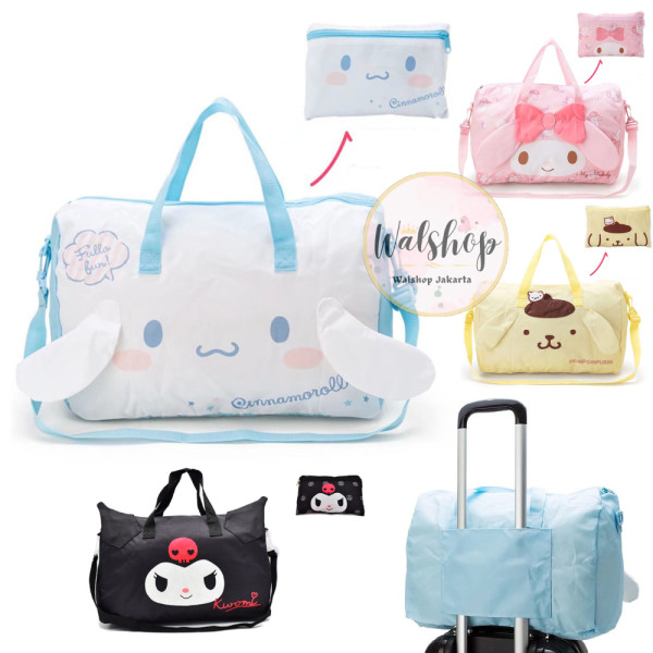 Walshop - Tas Travel Bag Premium Sanrio Melody Cinnamoroll Pompompurin - TPS006