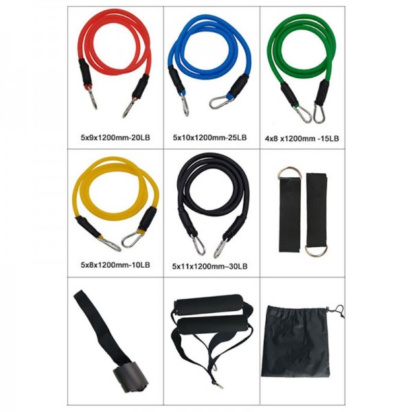 Power Resistance Band 11 Pcs Set Tali Karet Tarik Fitness Gym Yoga - Resitance Bands