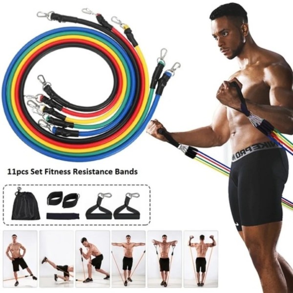 paket Resistance Bands Band 11in1 tali fitness yoga pilates gym 024-10