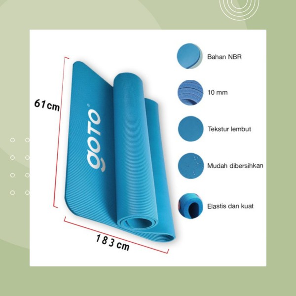 Goto NBR Yoga Mat 10mm Matras Alas Anti Slip Tebal