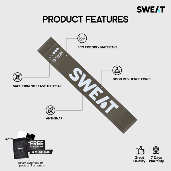 SWEAT SHORT LATEX RESISTANCE BAND | KARET ELASTIS TENSION YOGA PILATES