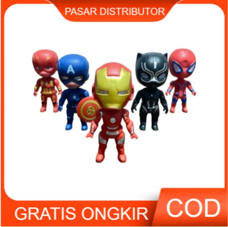Mainan Anak AVENGERS MINI ISI 5PCS Robot Super Hero Figure Set