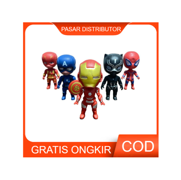 Mainan Anak AVENGERS MINI ISI 5PCS Robot Super Hero Figure Set