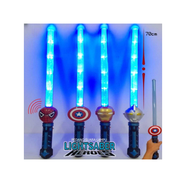 Mainan PEDANG SUPERHERO Lampu biru glossy starwars heroes avengers