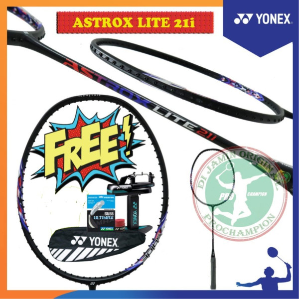 YONEX ASTROX LITE 21I 27I RAKET BADMINTON ORI (Paket BG 66 Ultimax) - 27i BG66ULTIMAX