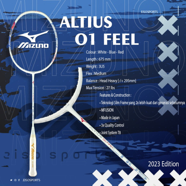 Raket Badminton Mizuno Altius 01 Feel 2023 Edition Bulutangkis - mizuno + grip