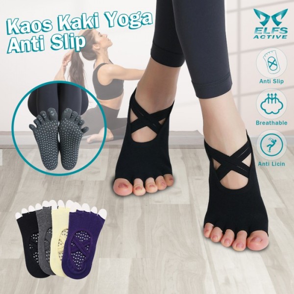 Elfs Active Woman Yoga Socks | Kaos Kaki Yoga Wanita Pilates Anti Slip