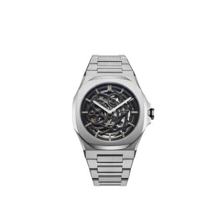 Jam Tangan D1 Milano Skeleton Bracelet 41.5mm - Silver D1-SKBJ10