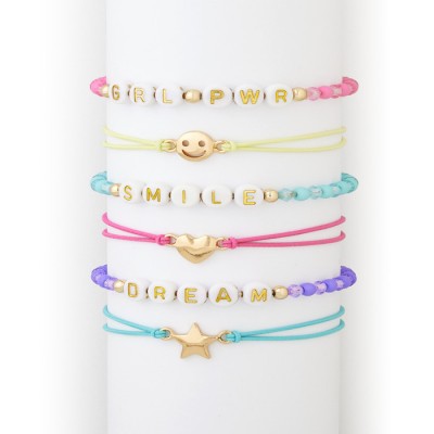 Girls Girl Power Bracelet Set 6pk - Aksesoris Anak Perempuan