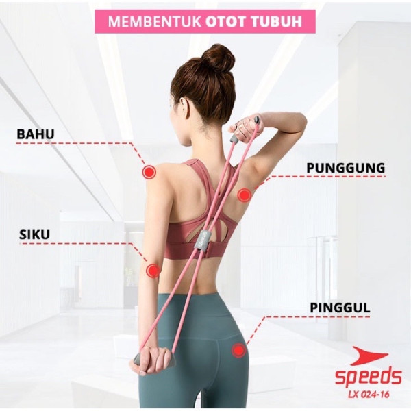 SPEEDS Tali Yoga Stretching Tali Olahraga Senam Gym Otot Fitness Elastis Portable 024-16