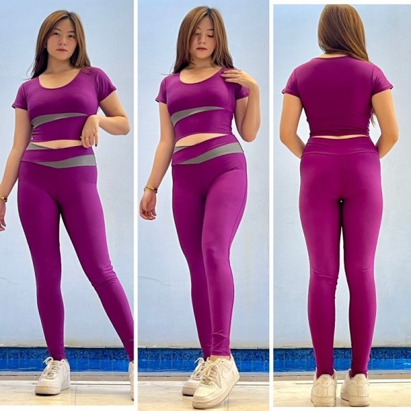 Set Pakaian Olahraga Wanita T-shirt (Yoga, Gym)