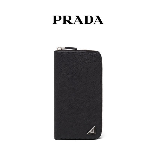Prada/Prada Pria Saffiano Dompet Kulit Ioa6