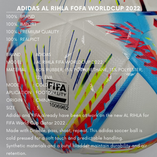 Bola sepak ORlGlNAL ADlDAS Al-RIHLA worldcup 2022 bola kaki original i - AL-RIHLA BIRU