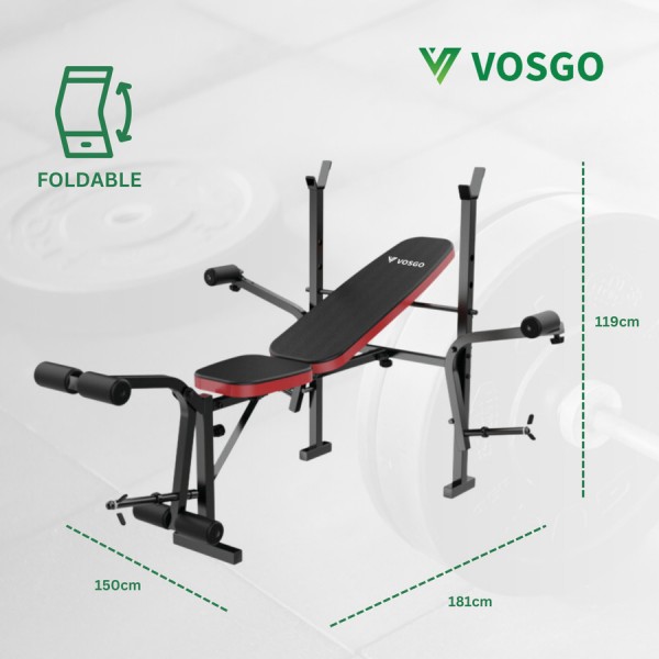 Alat Fitness Home Gym Bench Press Multifungsi Vosgo