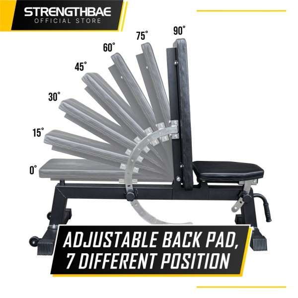 Adjustable Gym Bench STRENGTHBAE - Kursi Gym Adjustable Flat incline