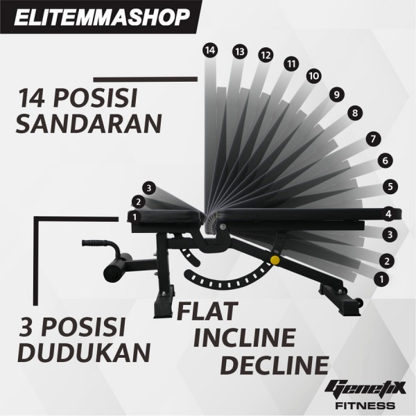GENETIX FIT FLAT INCLINE DECLINE BENCH 2.2