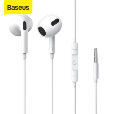 BASEUS HEADSET HANDSFREE ENCOK JACK 3.5MM WIRED EARPHONE H17 MIC