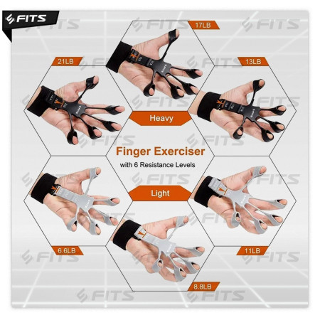 SFIDN FITS Finger Grip Exerciser | Hand Grip Trainer Strecher - Set