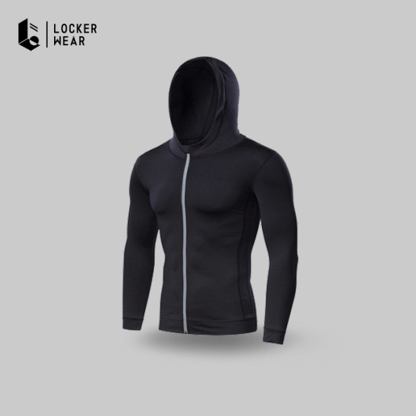 Jaket Hoodie Sport Pria Lengan Panjang Baju Olahraga Jogging Training