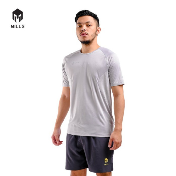 MILLS Baju Olahraga Running Rise Running Tee Men 2006 - GREY