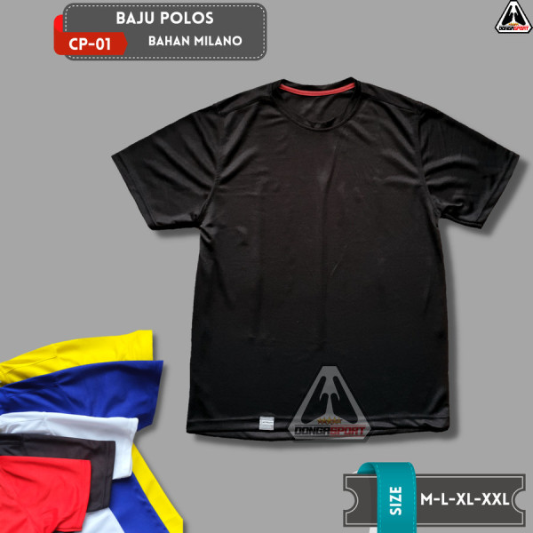 BAJU POLOS OLAHRAGA DRIFIT MILANO - MILANO-HITAM