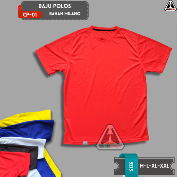 BAJU POLOS OLAHRAGA DRIFIT MILANO - MILANO-MERAH,