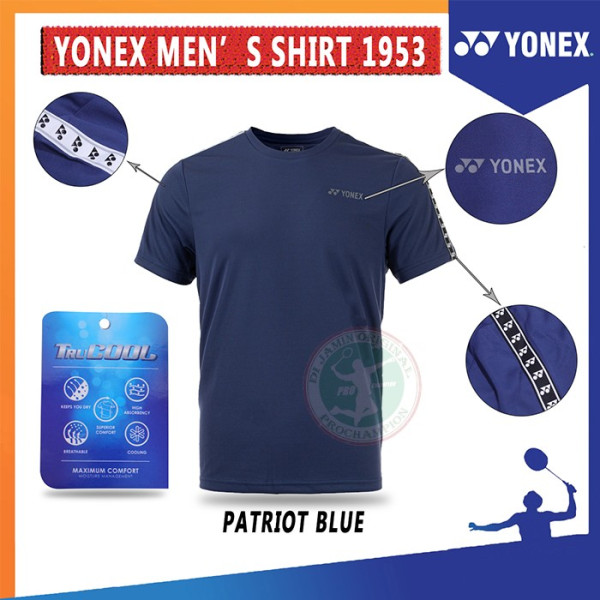 YONEX KAOS RM 1953 / RM1953 KAOS / BAJU / T-SHIRT OLAHRAGA ORIGINAL - PATRIOT BLUE,