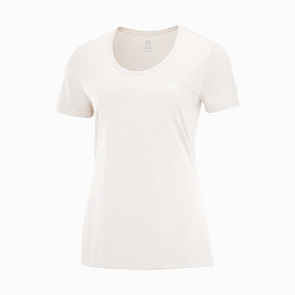 Baju Olahraga - Salomon AGILE SS TEE Women - WHITE HEADER