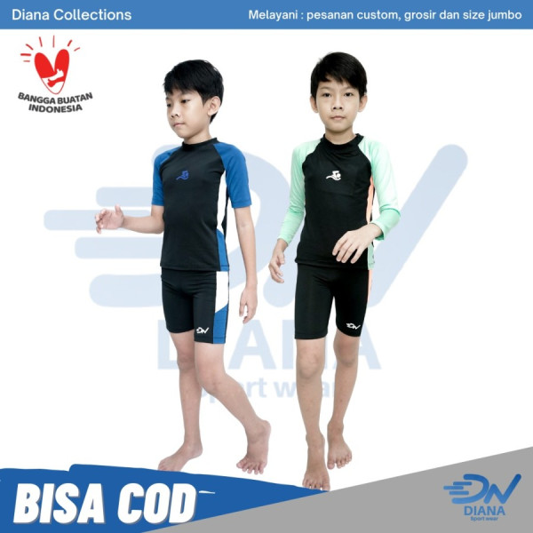 Baju renang anak laki laki | Baju renang anak cowok - L, Birumuda