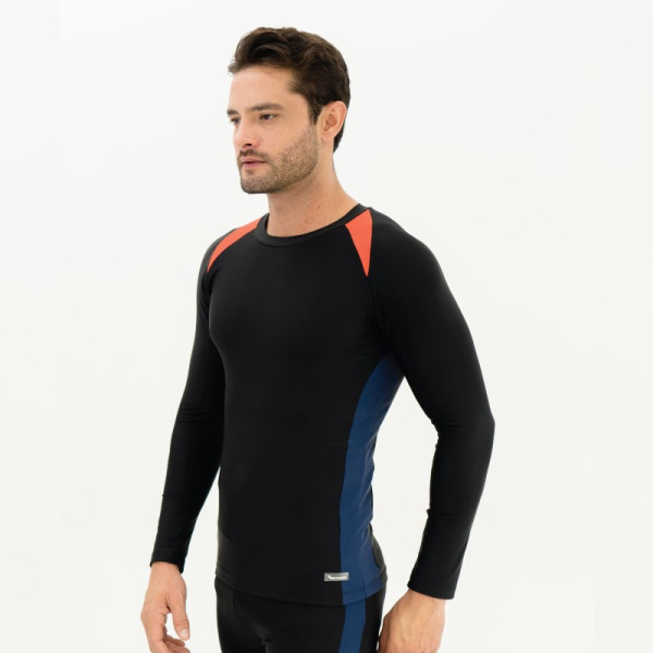 Neowave Drift Long-Sleeve Men Diving, Baju Renang Pria - Black