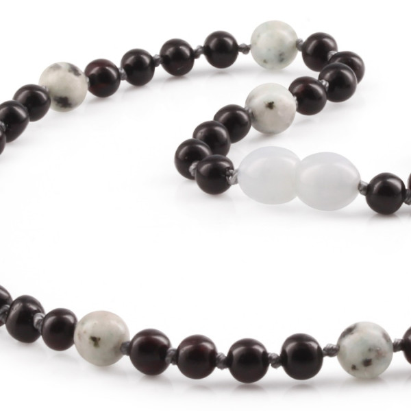 Amber Buddy - JN90 Kalung Amber dengan Kiwi Jasper