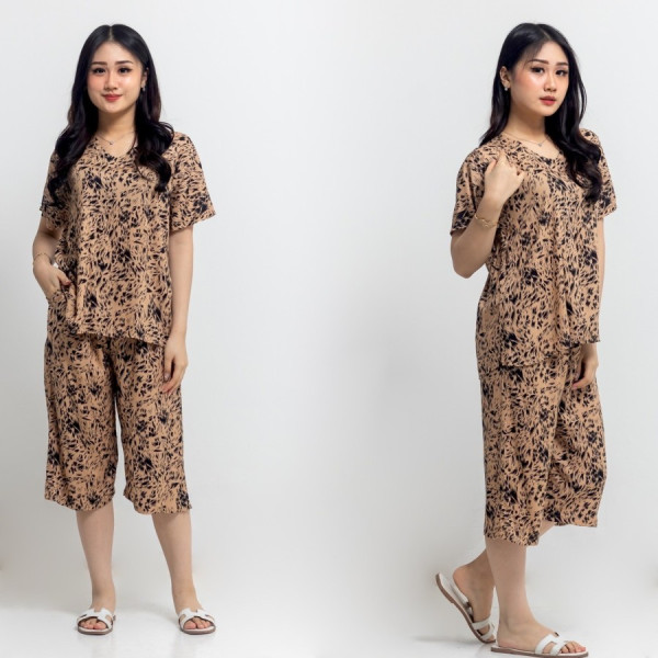 Baju Tidur Wanita/ Piyama Dewasa Celana Rayon 7/8 S XL XXL Jumbo COD - 05