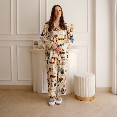 Gayalo - Setelan Piyama Panjang Kancing Busui Rayon Premium - Lunar