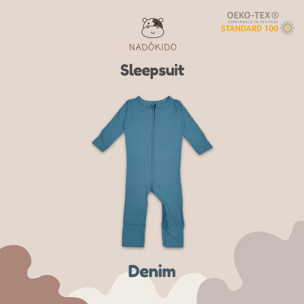 Nadokido Sleep Suit / Piyama Baju Tidur Bayi Baby Sleepsuit Part 1 - Denim, 1 Year