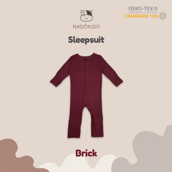 Nadokido Sleep Suit / Piyama Baju Tidur Bayi Baby Sleepsuit Part 1 - Brick, 1 Year